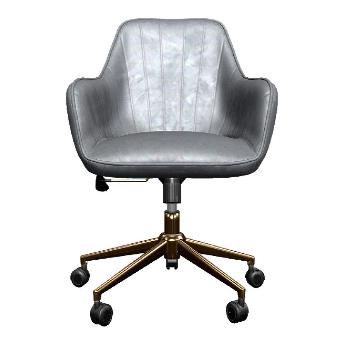 American Style Modern Style Silver Grey Fabric Mobile Rotating Armchair