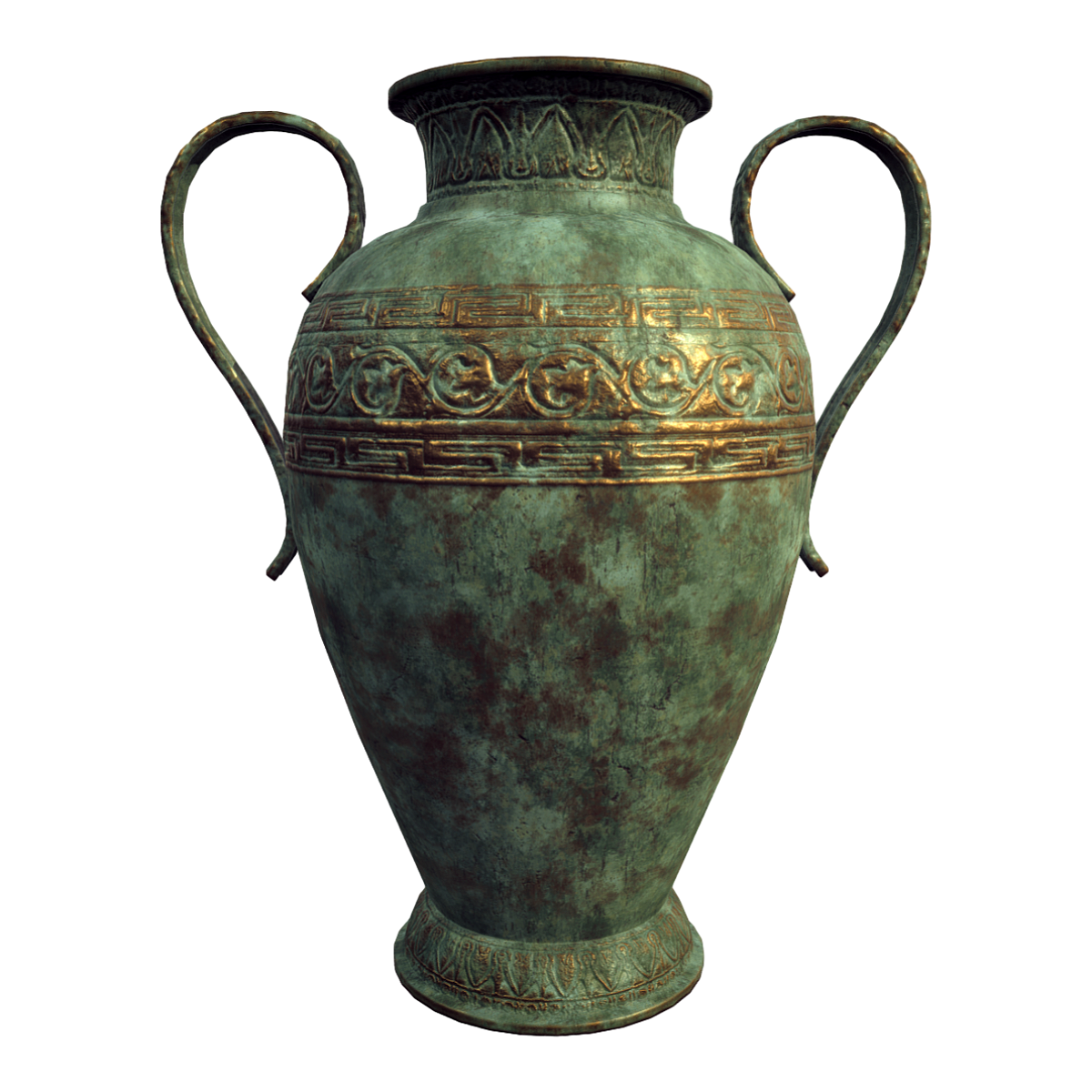 Ancient Greek Antique Bronze Art Binaural Vase