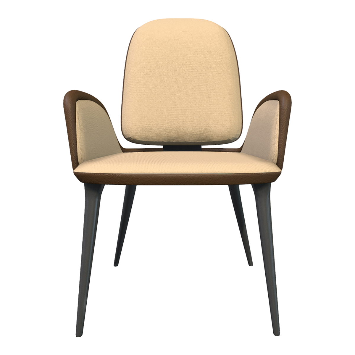 French Modern Beige Fabric Armrest Chair