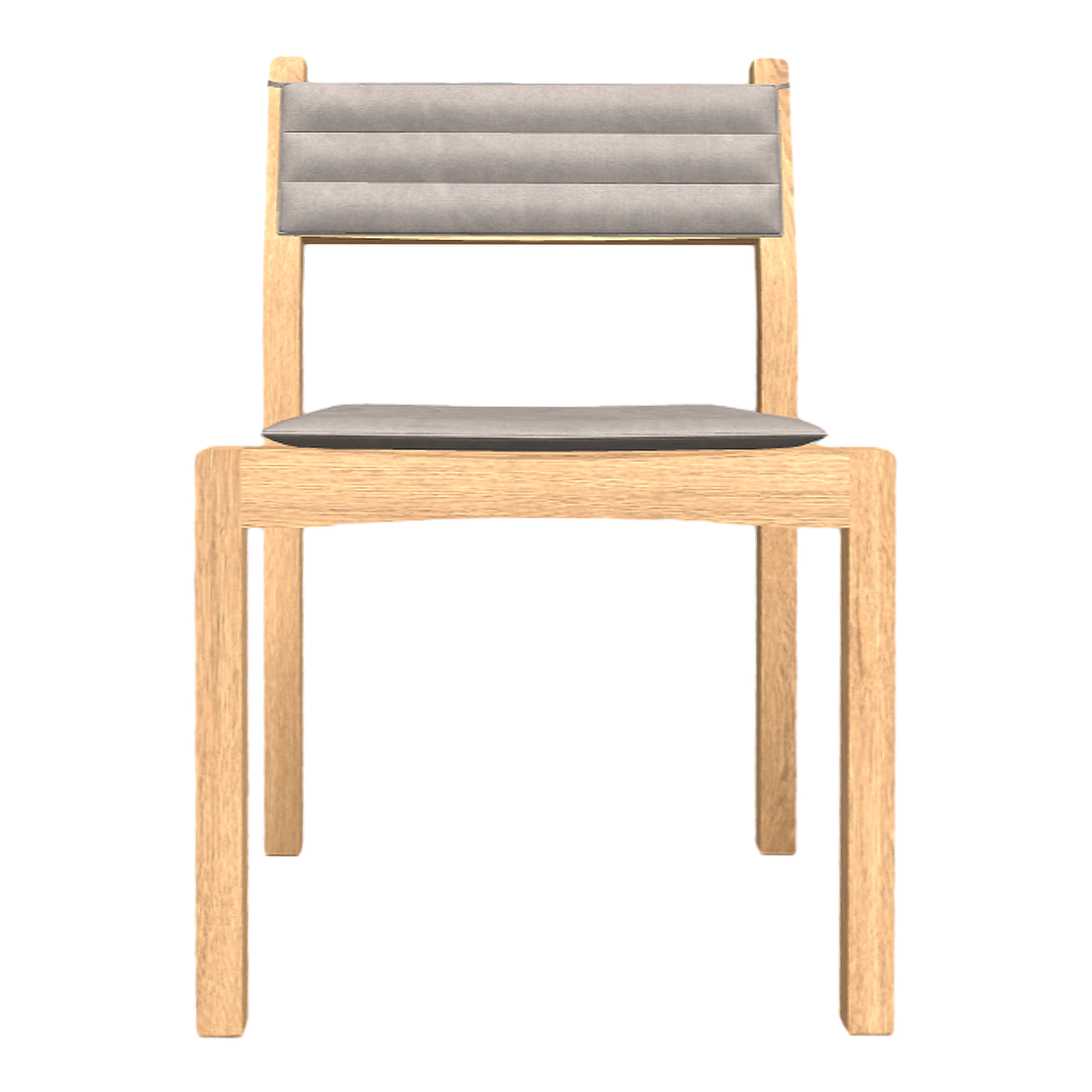 French Modern Grey Fabric Cushion Birch Chair