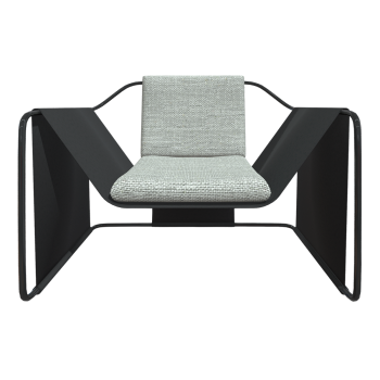 French Creative Design Metal Frame Black Grey Fabric Leisure Chair