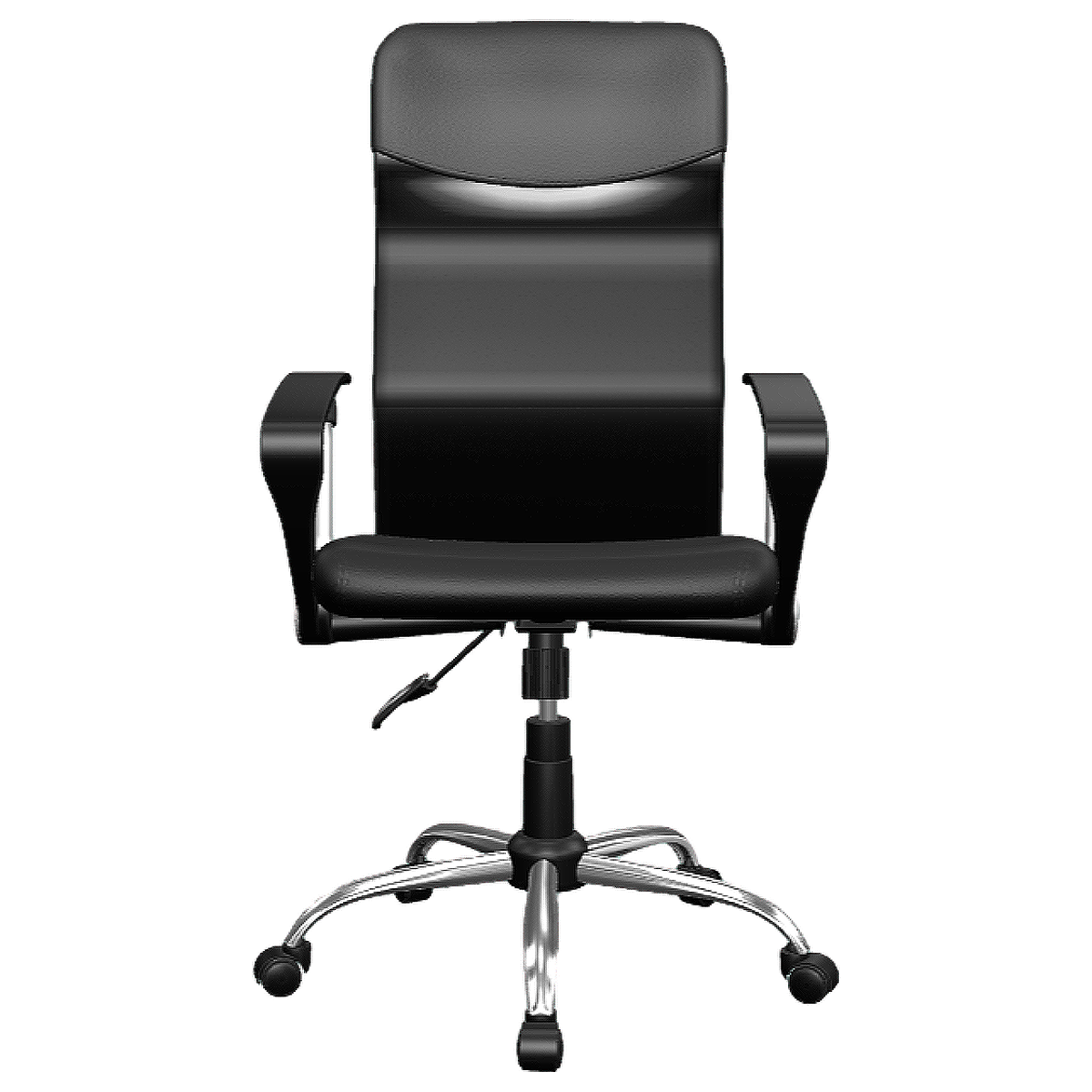 Nordic Style Modern Black Leather Cushion Office Swivel Chair