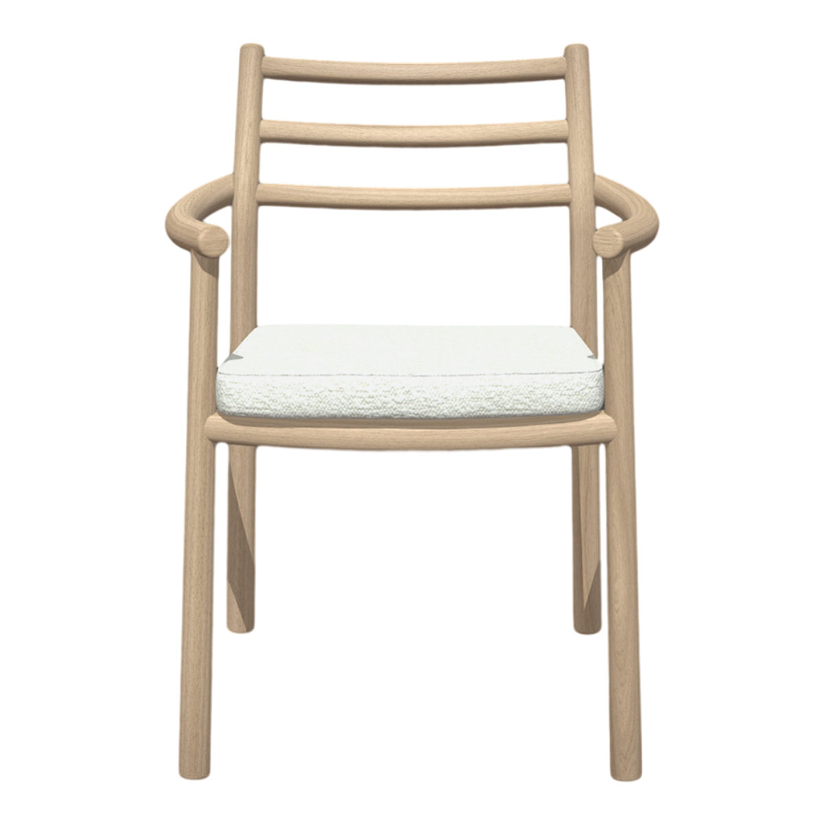 East Asian Modern Birch Frame Armchair