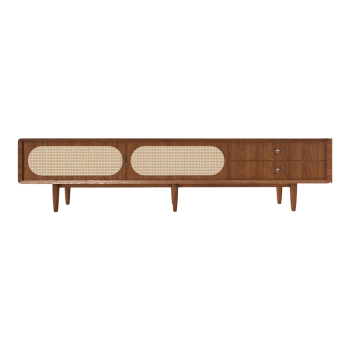 Italian style imitation medieval style double column hematoxylin TV cabinet