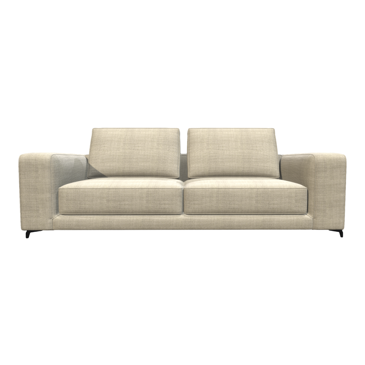 French Modern Beige Fabric Double Seat Sofa