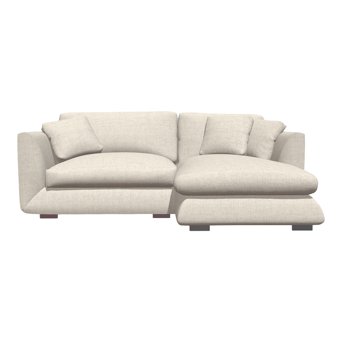 French Classic Beige Velvet Fabric L-shaped Corner Sofa