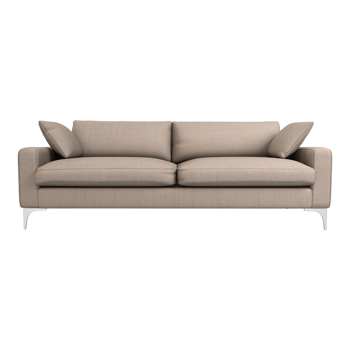 French Modern Beige Fabric Double Seat Sofa