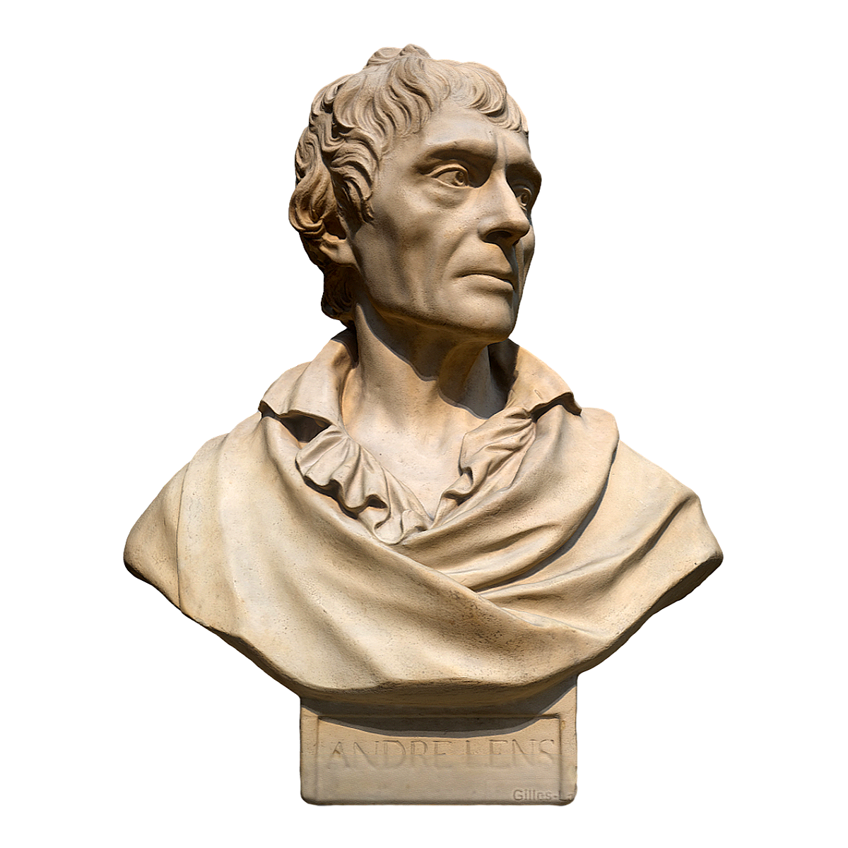 Plaster statue of sculptor Jill Lambert Goldshire "Andre Bust"