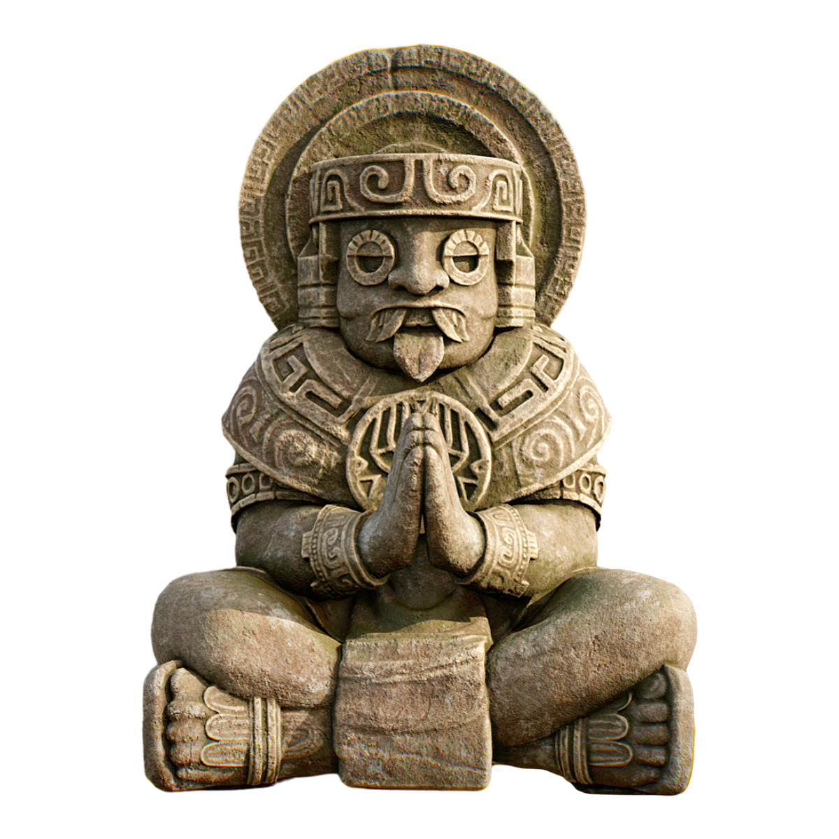 Modern Imitation Granite Mayan Statue