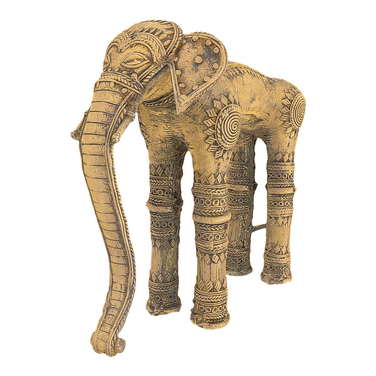 Bronze elephant statue, a folk handicraft in Uttar Pradesh, India