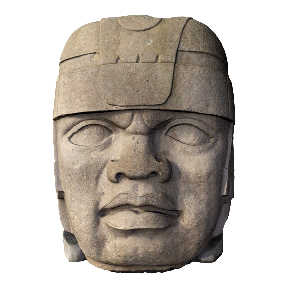 The basalt statue "Olmec Giant Stone Head" from the heyday of the Olmec civilization