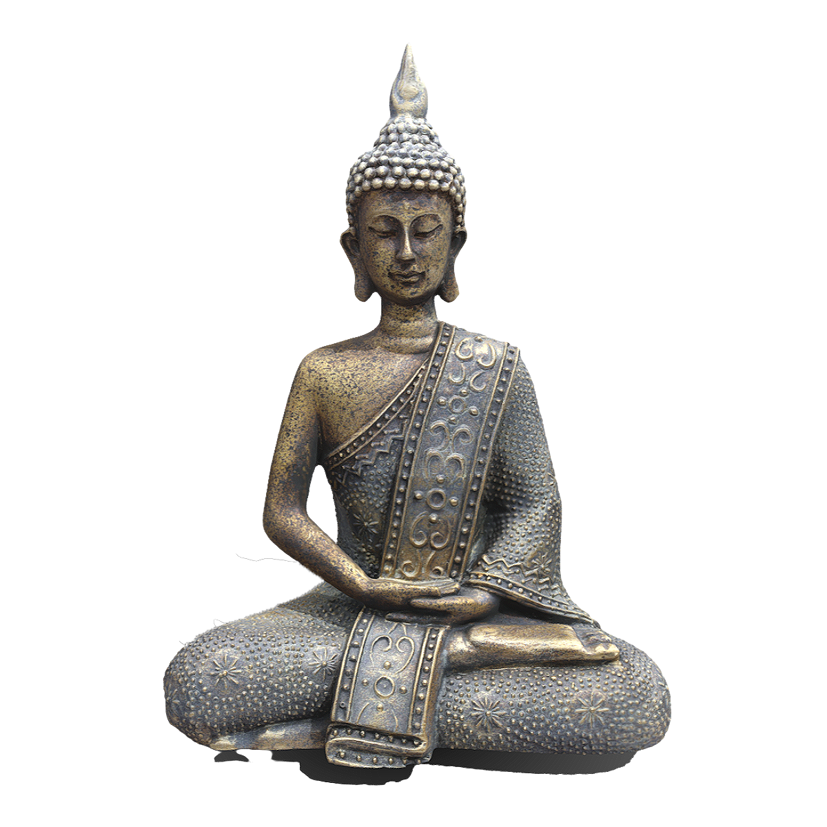 The igneous rock statue of Yoga Buddha, a cultural relic from the Chola period in India