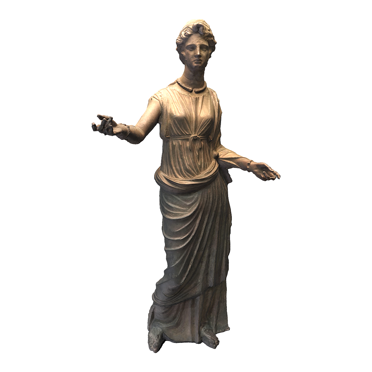 Bronze statue of a praying woman from the Hellenistic period in Etruria