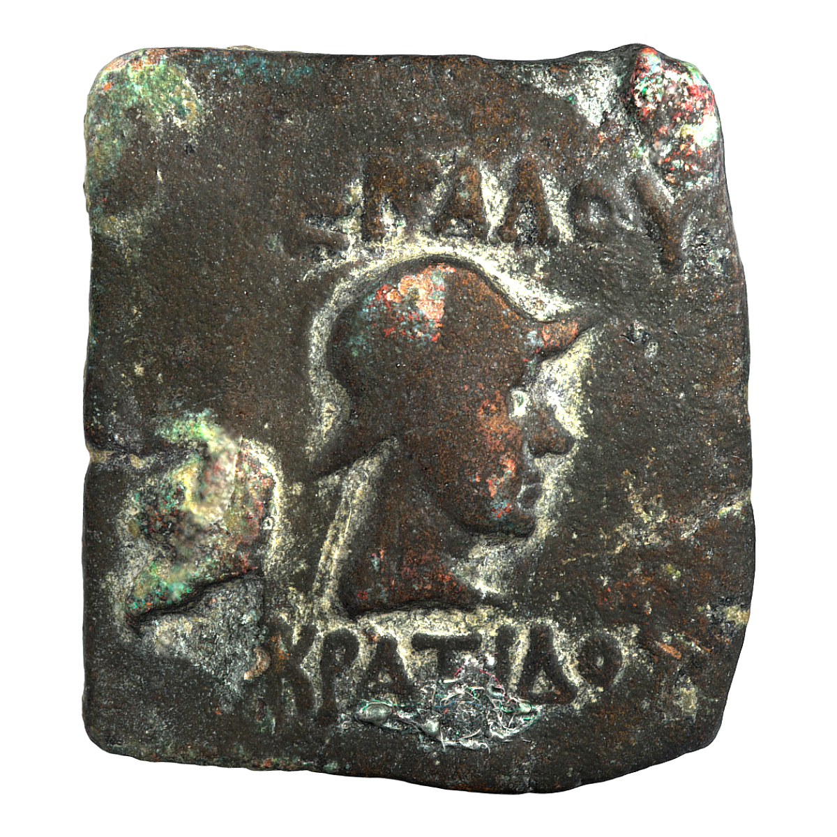 The currency of ancient Greek classical period, Eucratide I Status copper coin