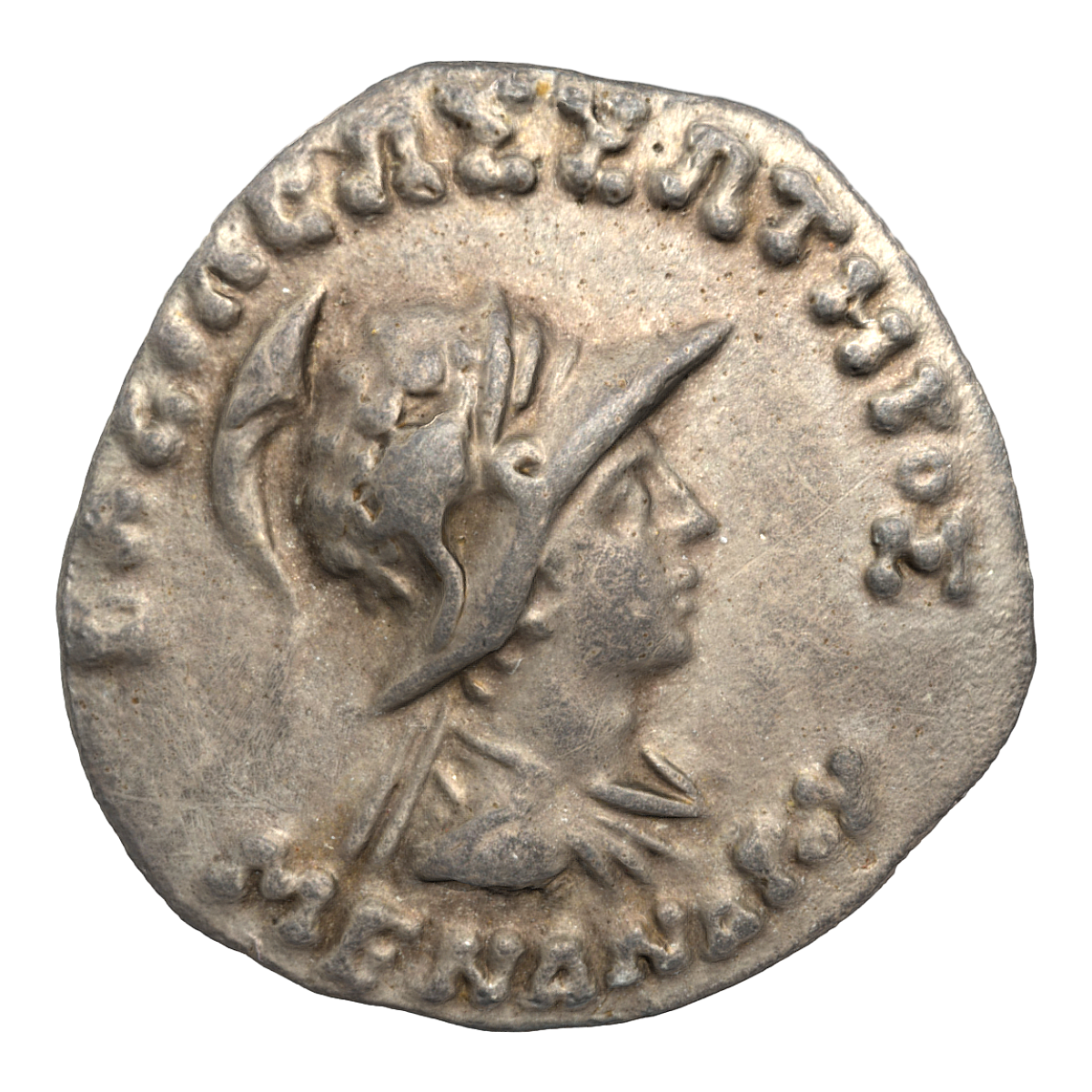 The currency of the ancient Greek classical period, the silver coin of Menander I