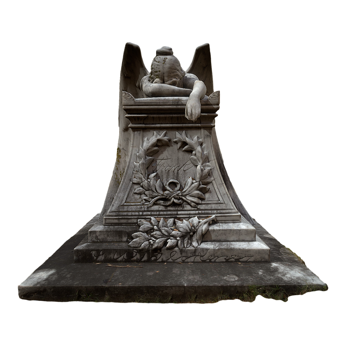 The marble statue "Weeping Angel" created by William Wetmore Stoy