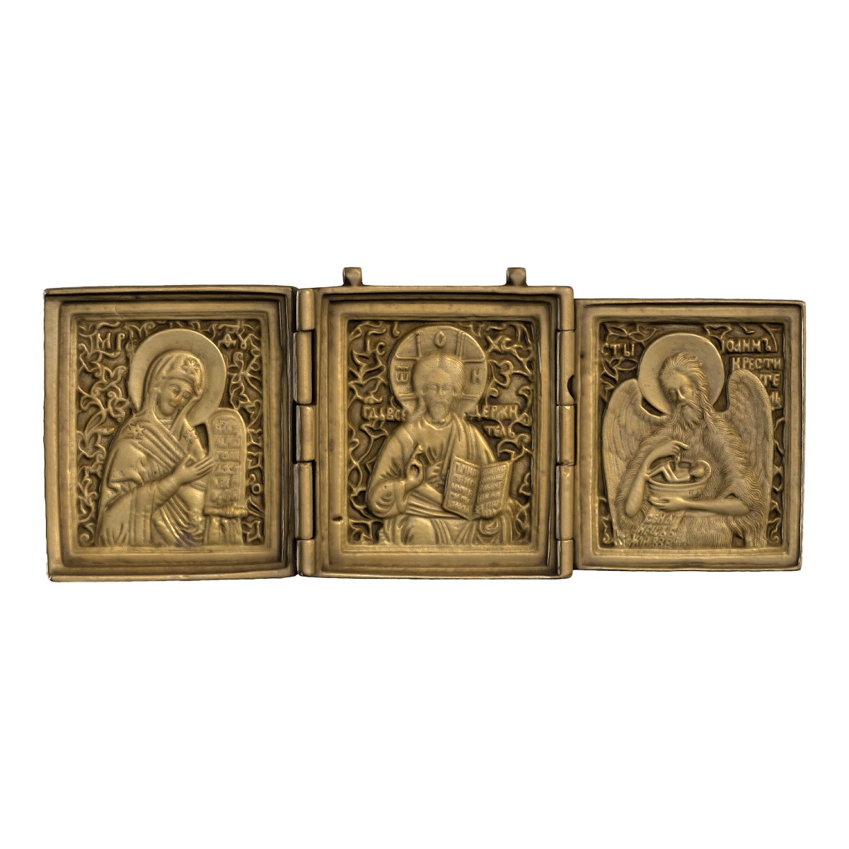 Copper pendant from the Russian Empire period titled 'Old Believers and Tsar Peter I'