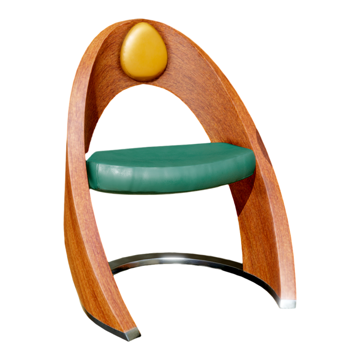 Nordic Red Solid Wood Back Cushion Chair