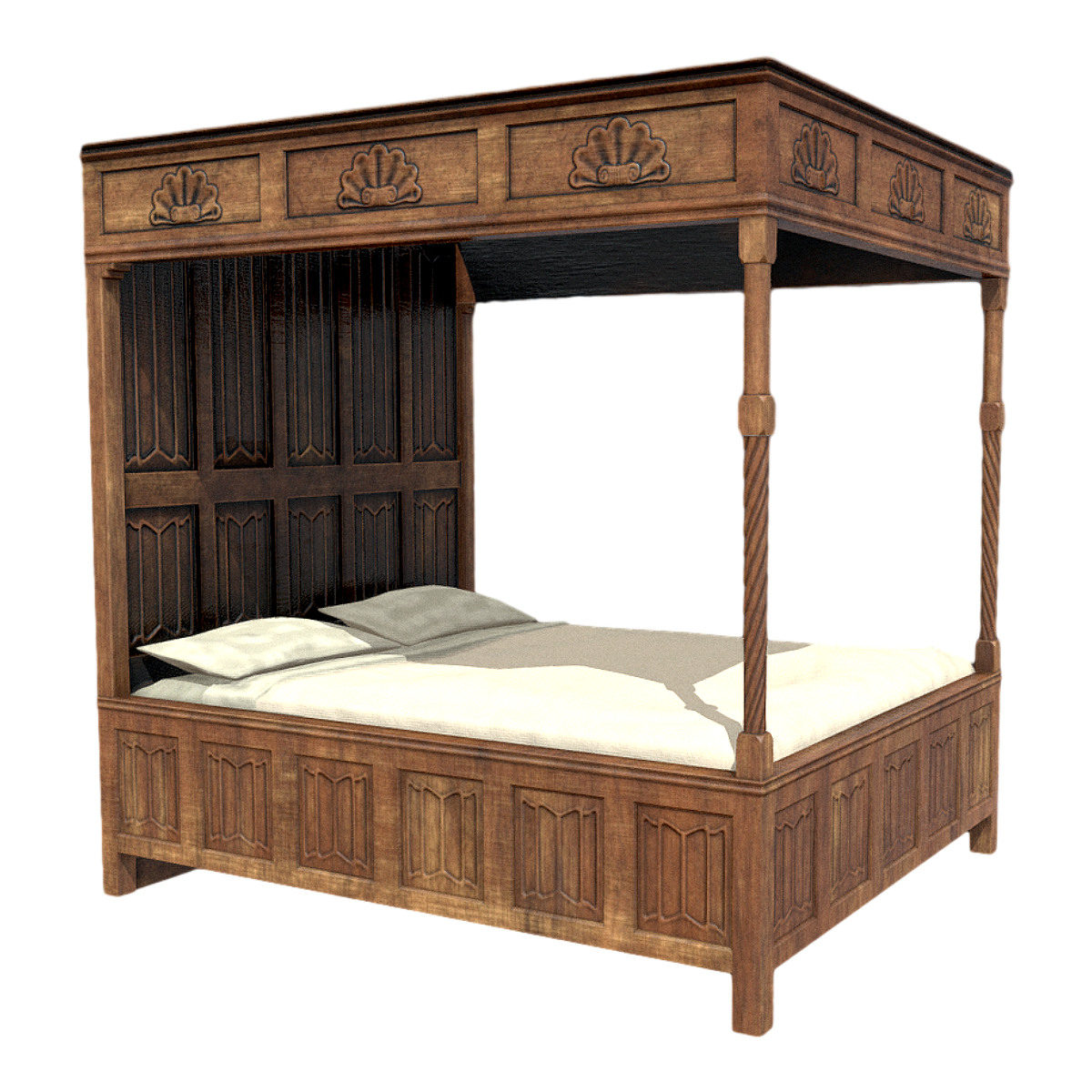 Medieval classical solid wood bed
