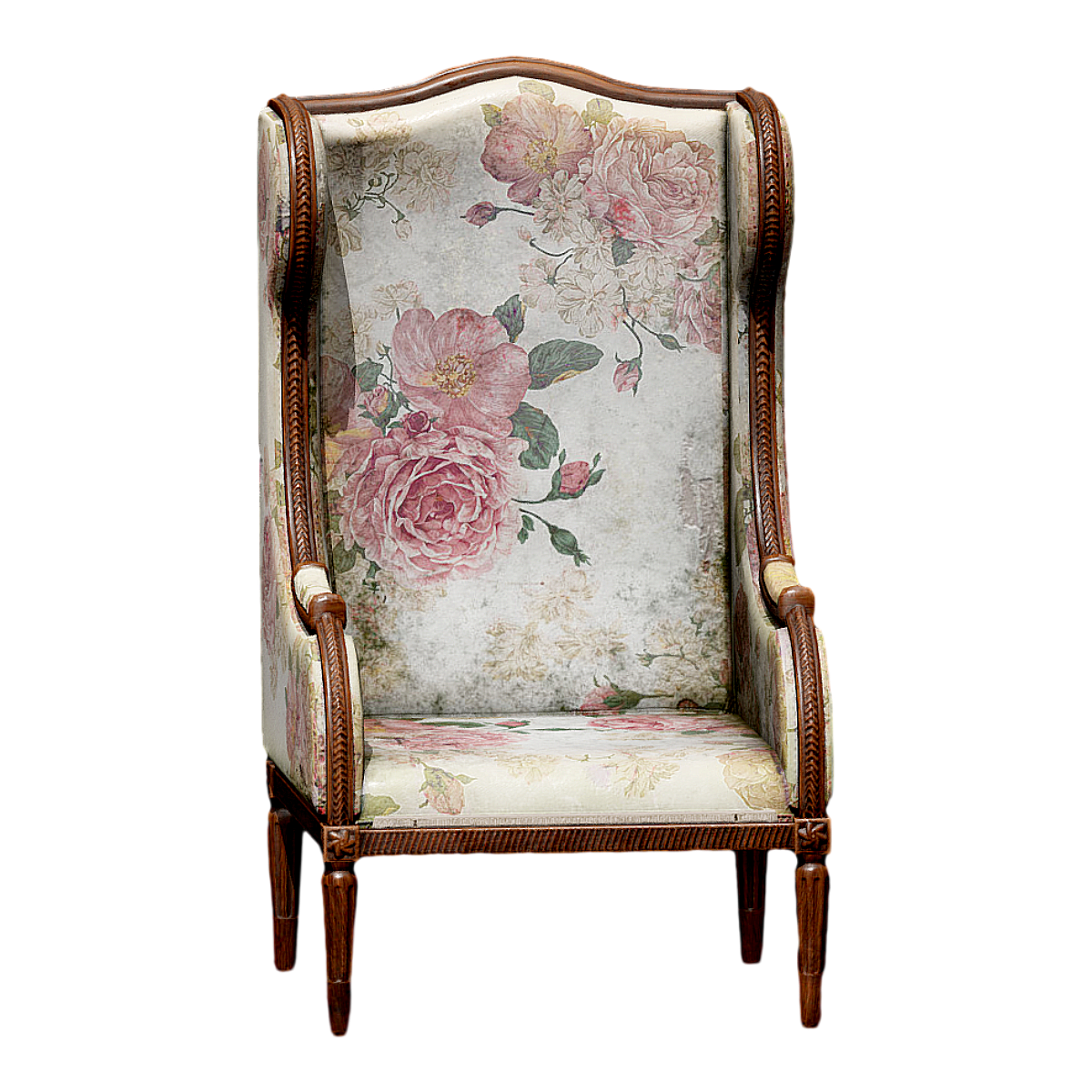 Nordic Classical Solid Wood Backrest Armchair