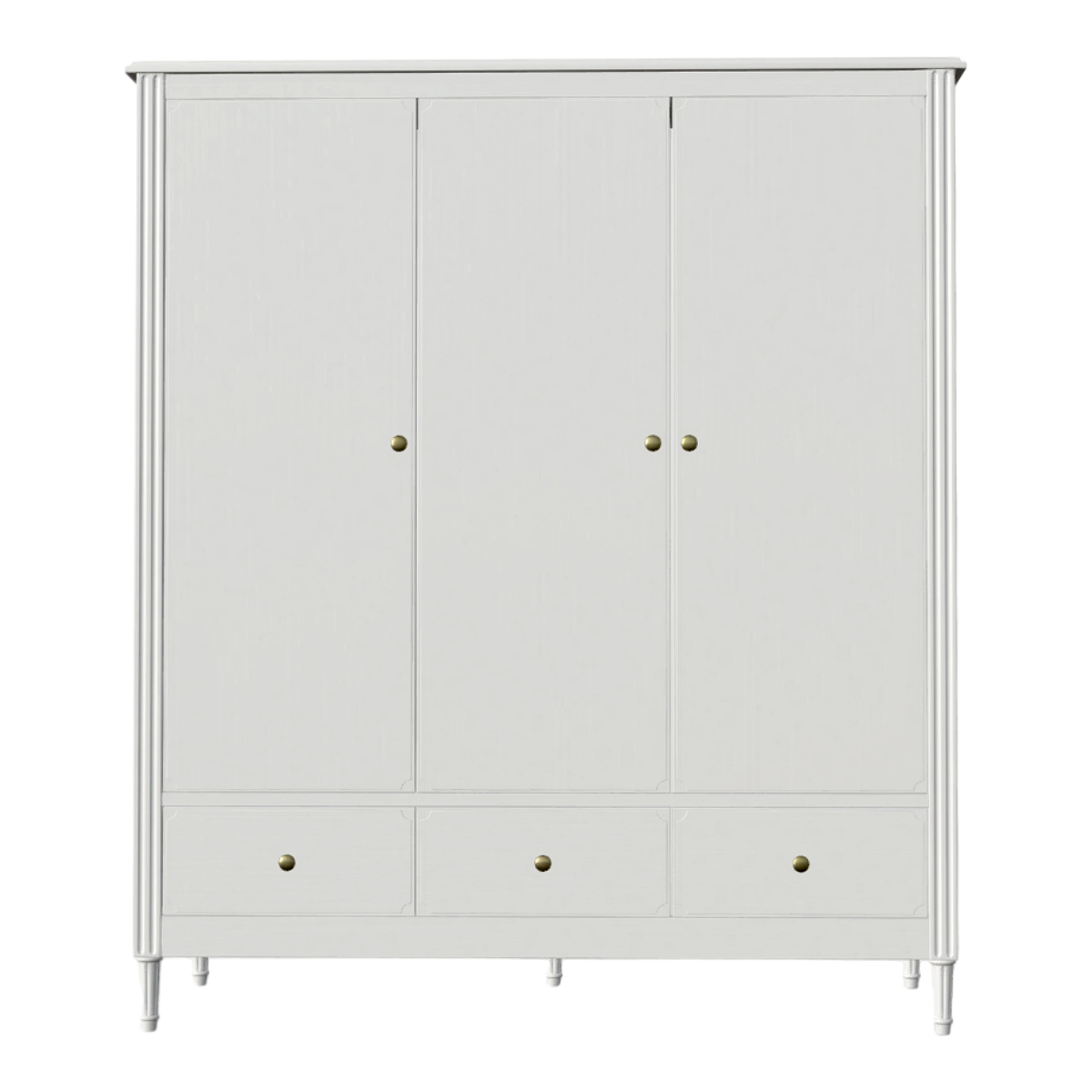 Modern White Simple Solid Wood Wardrobe