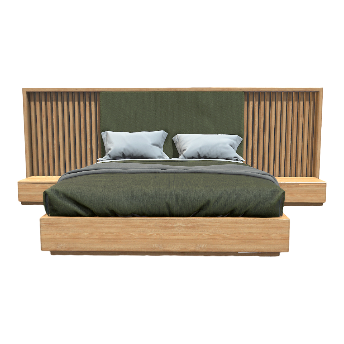 Nordic Modern Dark Green Double Bed