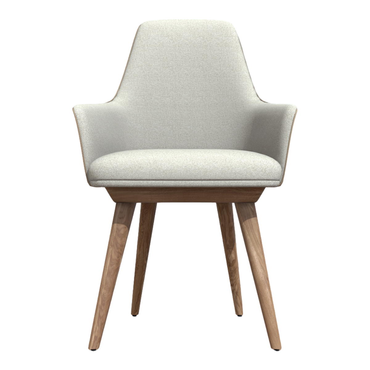 Nordic creamy-white Solid Wood Leisure Chair