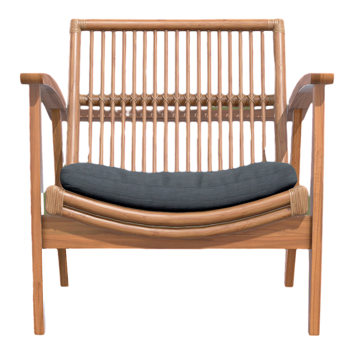 Classic Red Solid Wood Casual Cushion Chair