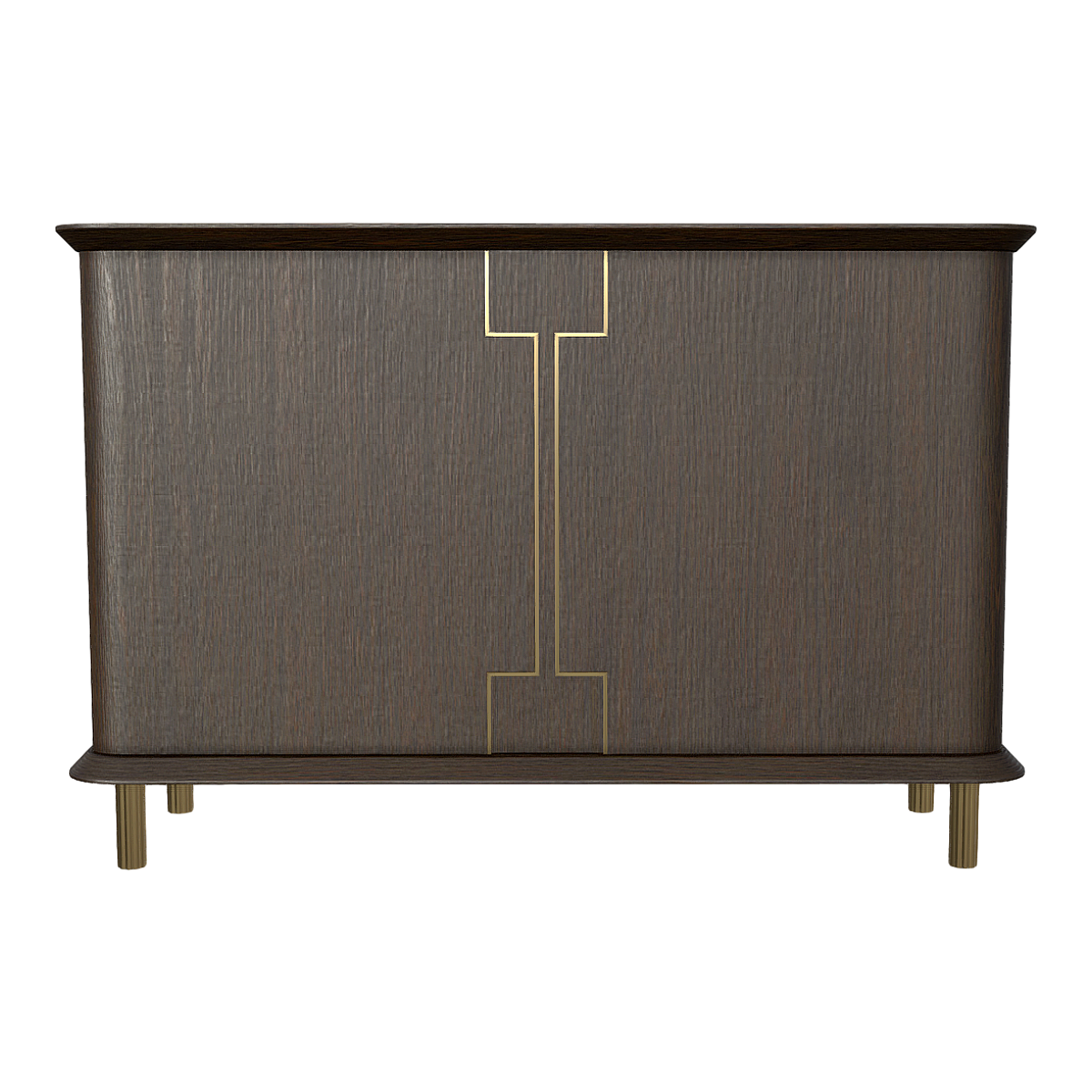 Italian Dark Brown Solid Wood TV Cabinet Entrance Cabinet