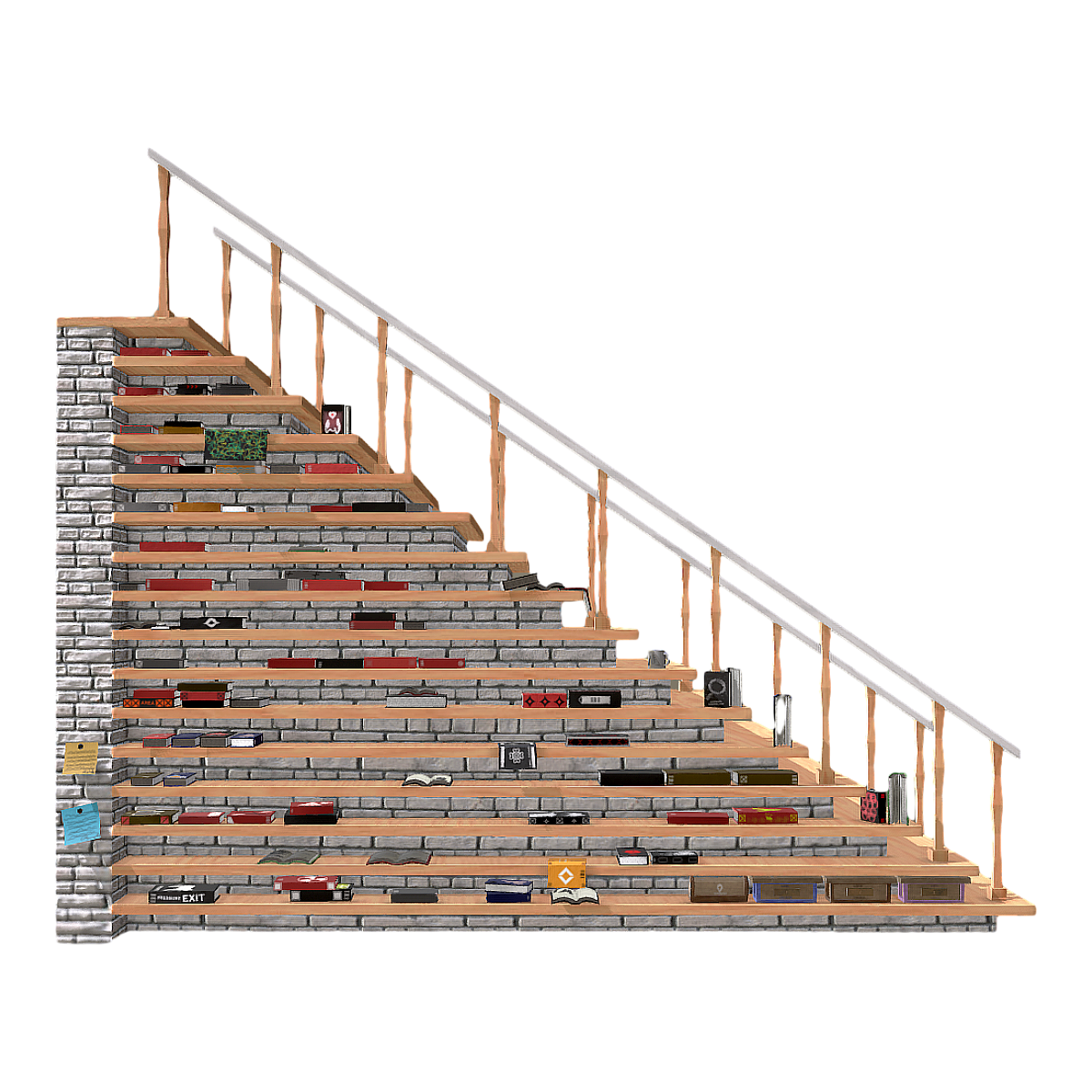 Household Solid Wood Multifunctional Bookshelf Stairs