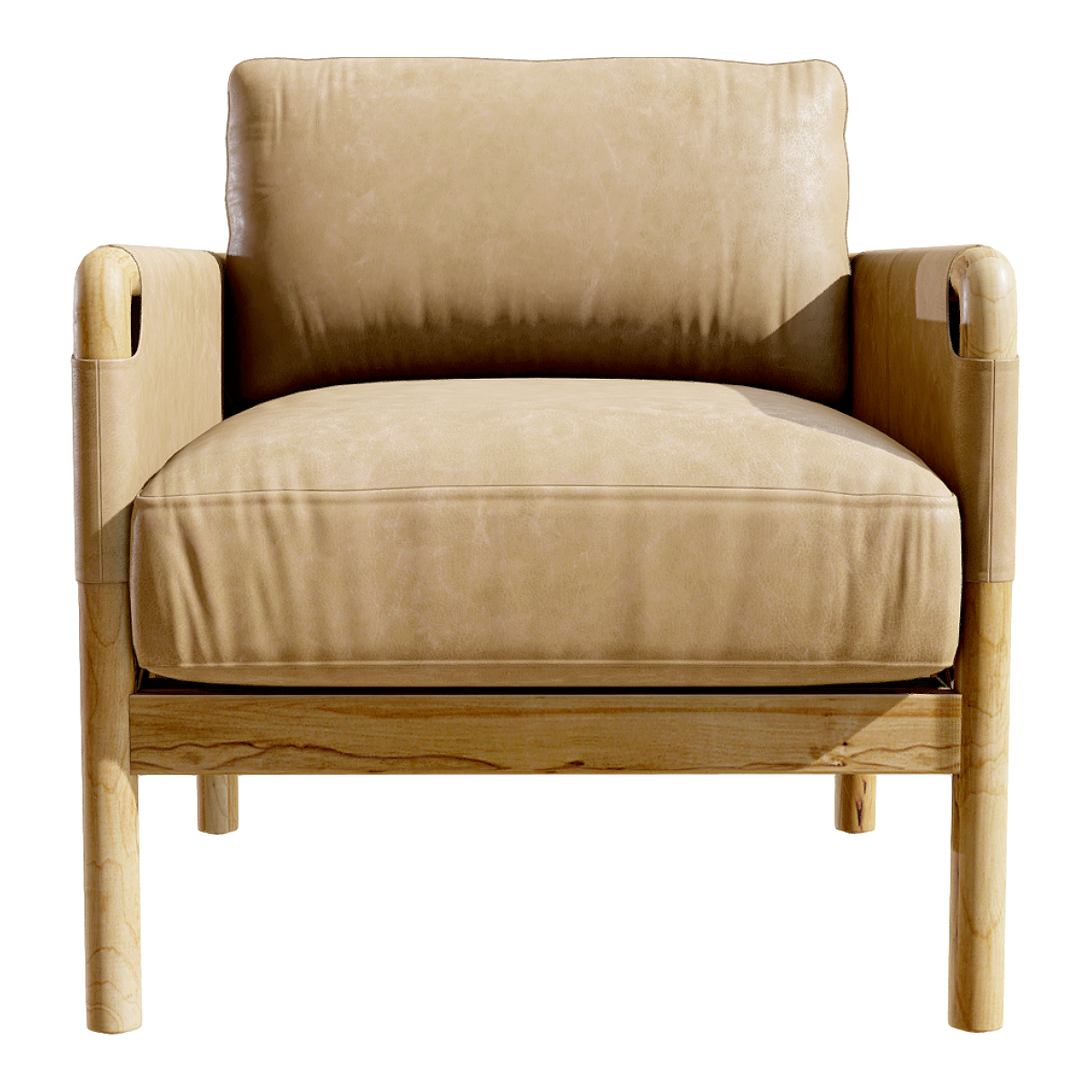 European-style casual brown leather sofa