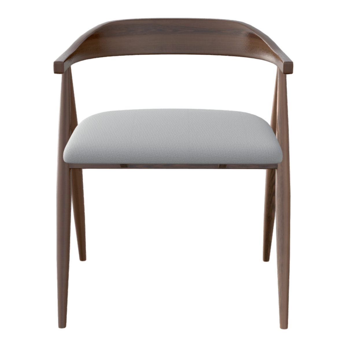 European-style Solid Wood Grey Cushion Chair