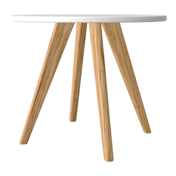 Modern Minimalist Solid Wood White Round Table