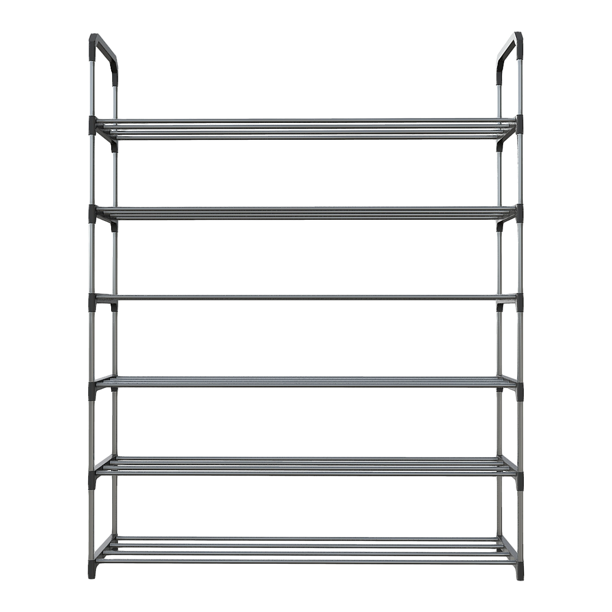 Household black gray metal multi-layer shoe rack