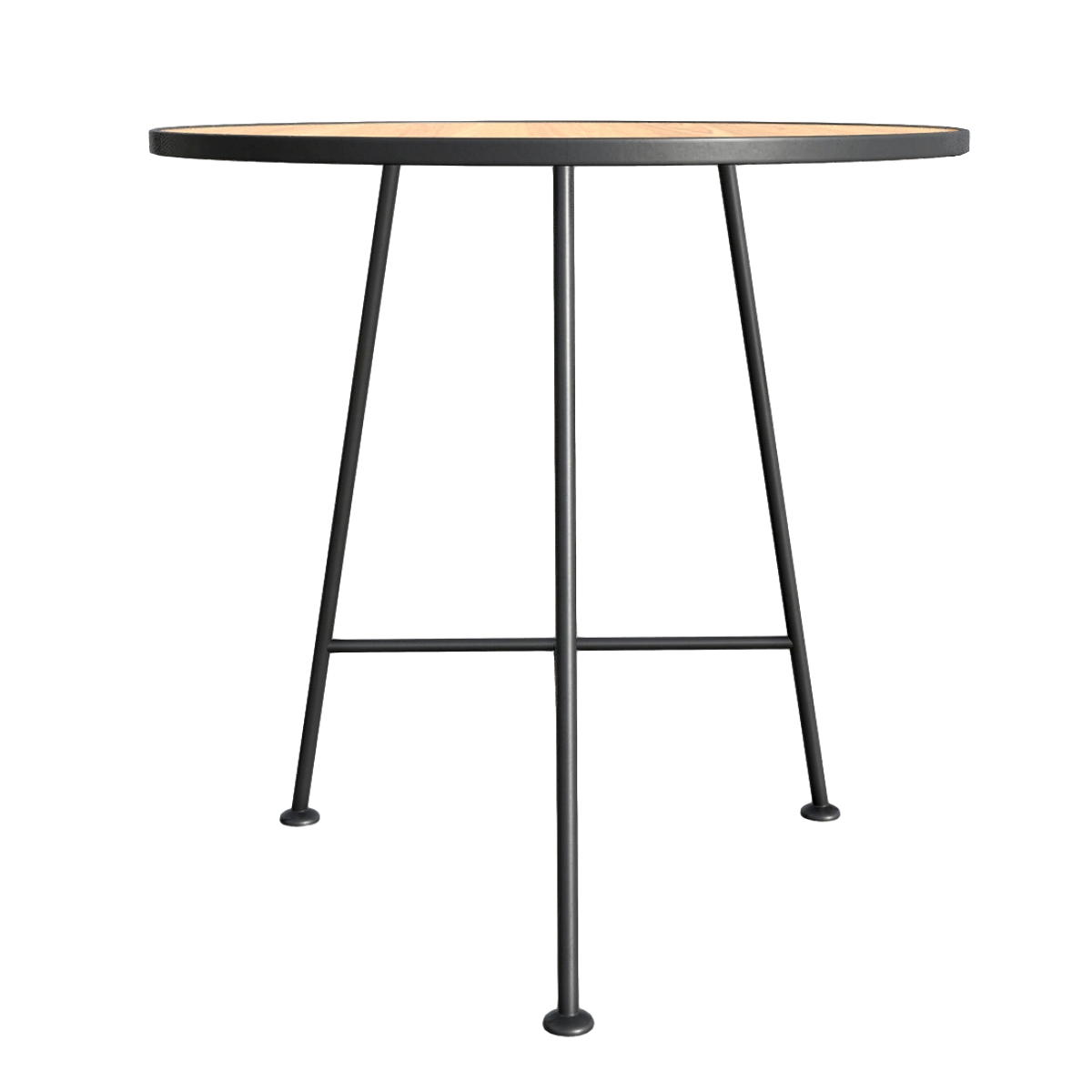 European Style Simple Solid Wood Black Round Table