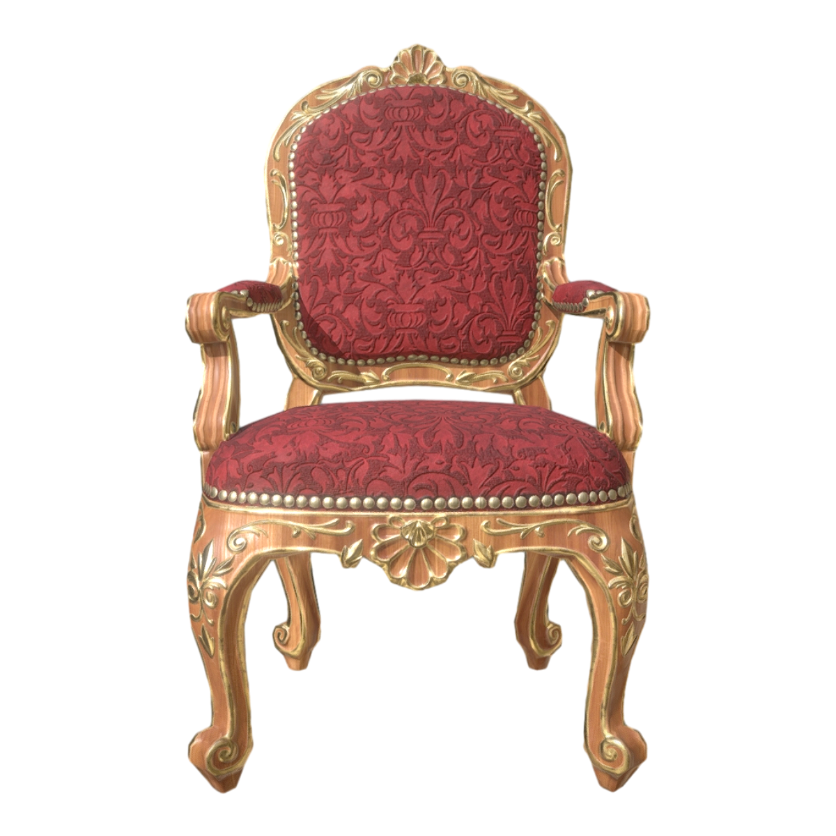 Baroque classical Phnom Penh red aristocratic armchair