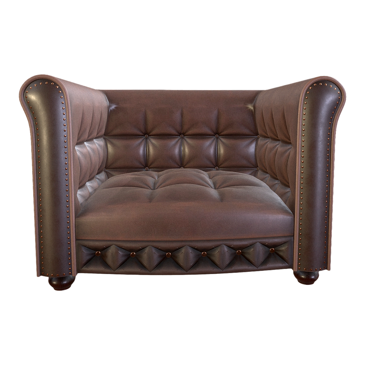 Italian Light Luxury Dark Brown Leather Single Sofa