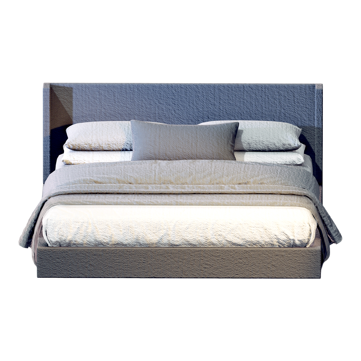 Nordic White Fabric Double Bed