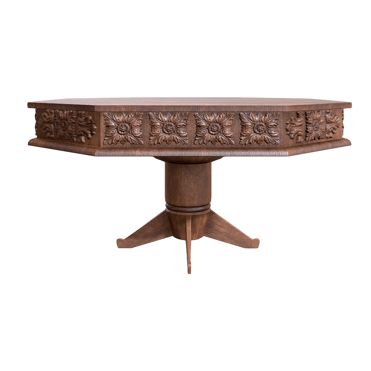 Nordic Classical All Black Walnut Solid Wood Octagon Dining Table