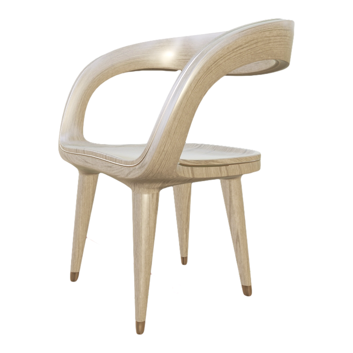 Nordic All-White Pine Solid Wood Strap Chair Arc Chair