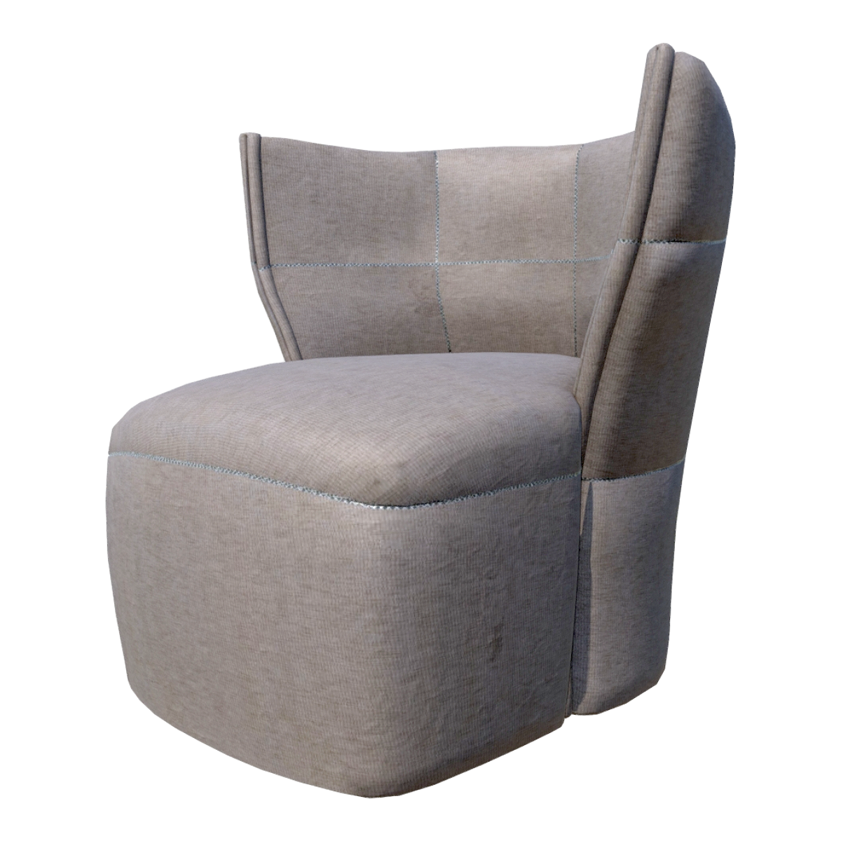Italian gray fabric leisure sofa chair