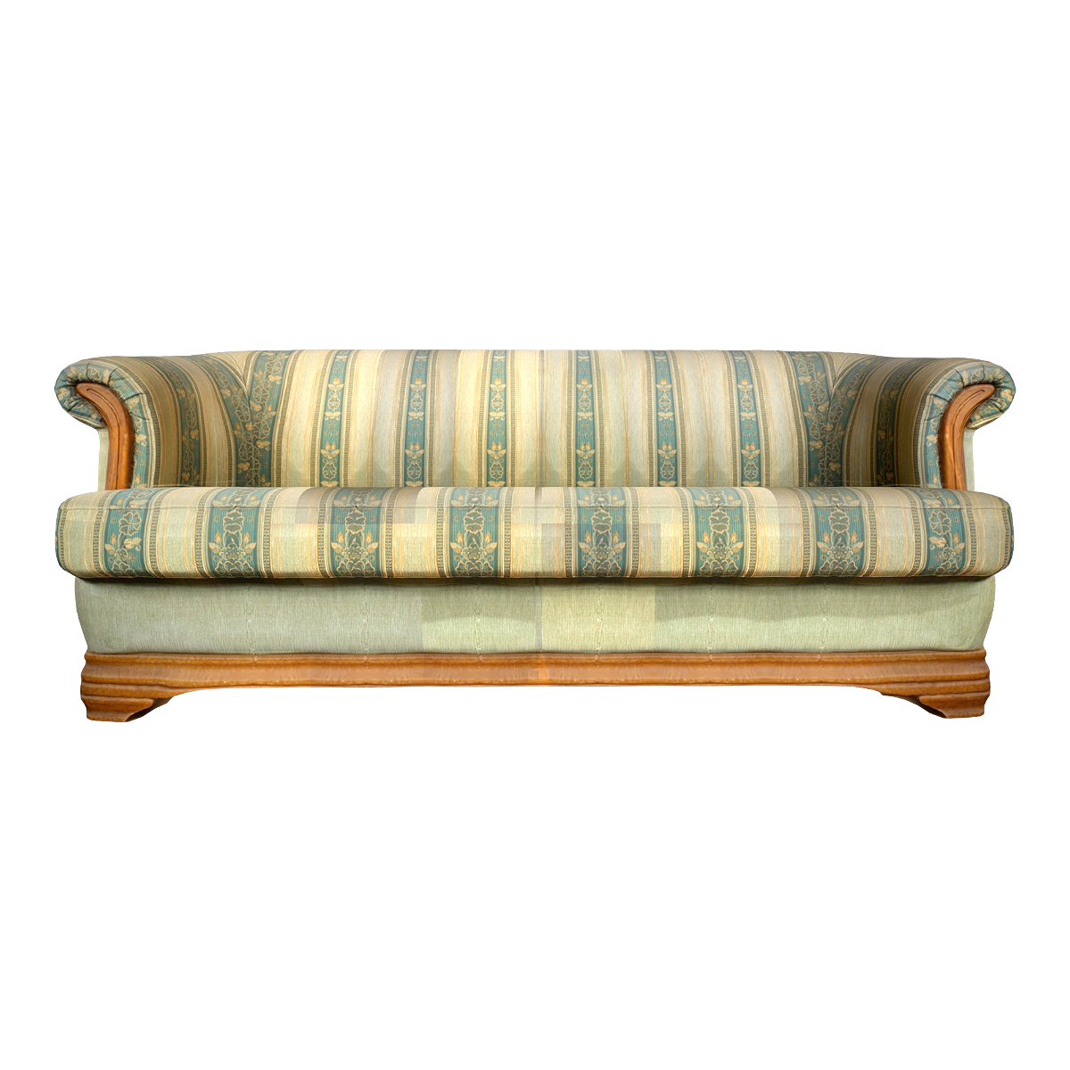 Victorian Vintage Green Fabric Multiplayer Sofa Couch
