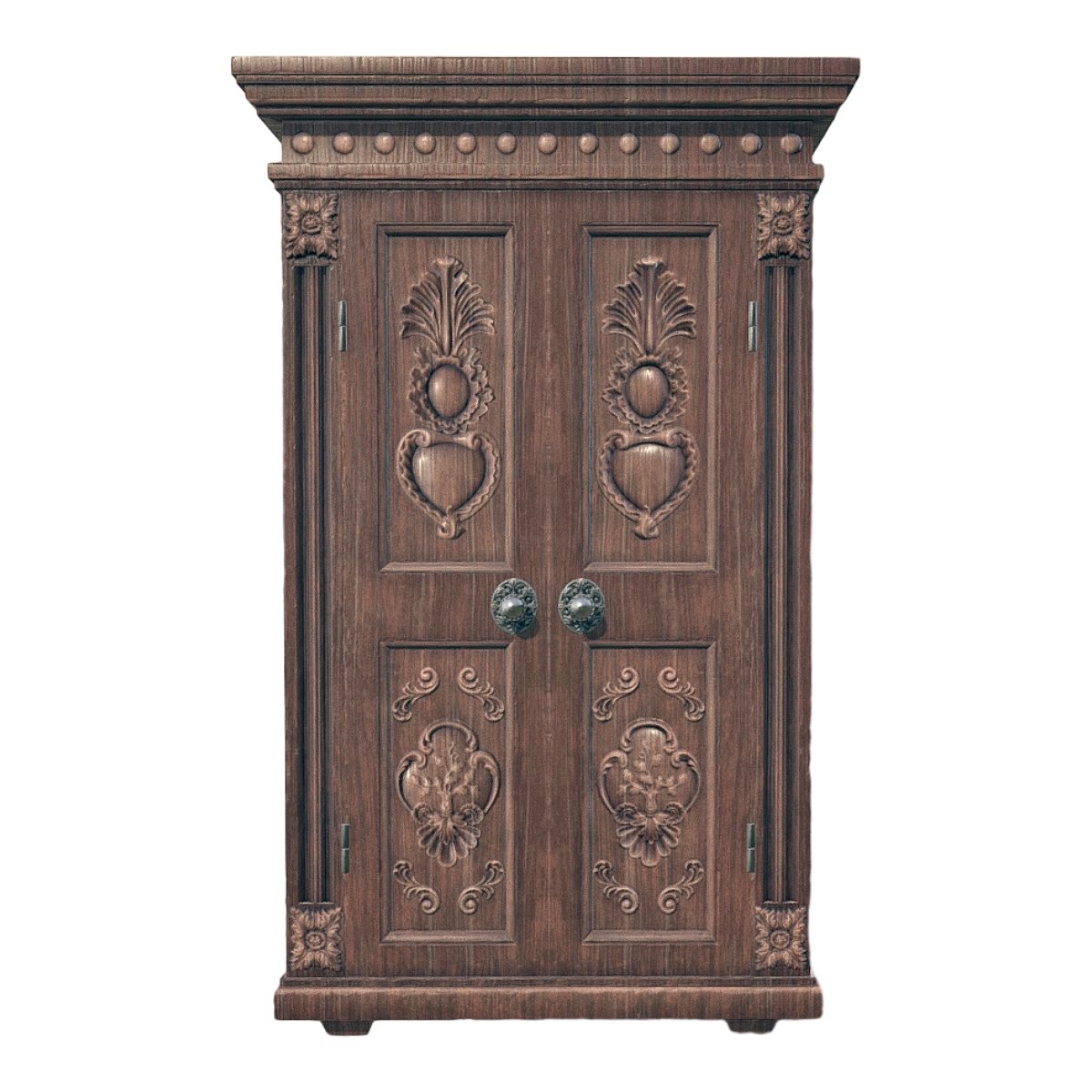 Victorian Classic Black Walnut Wood Wardrobe