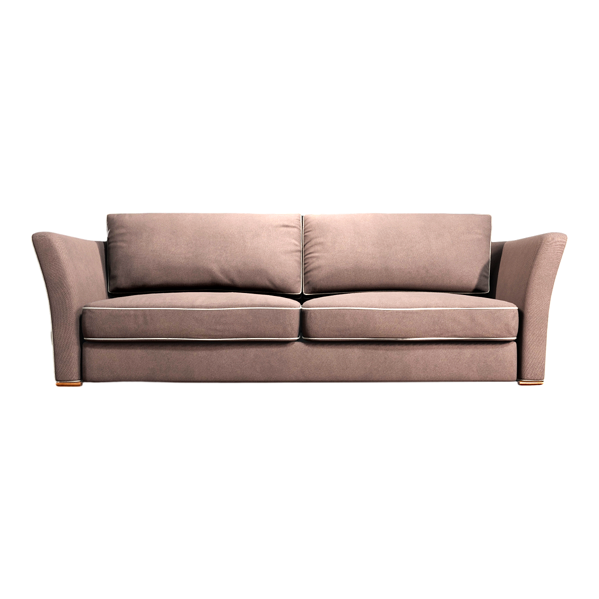 American Light Brown Fabric Double Armrest Sofa