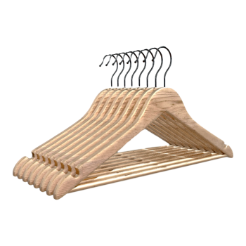 Modern Household Metal Hook Solid Wood Non-slip Hanger Eight Pieces