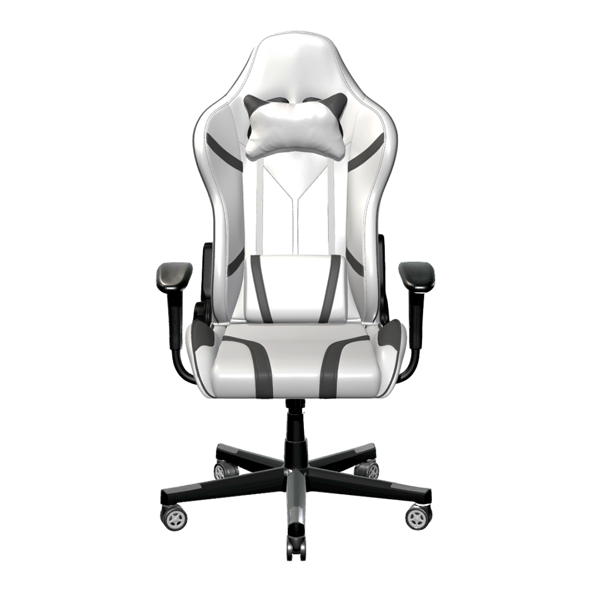 Household Black and White Leather E-sports Chair Boss Chair