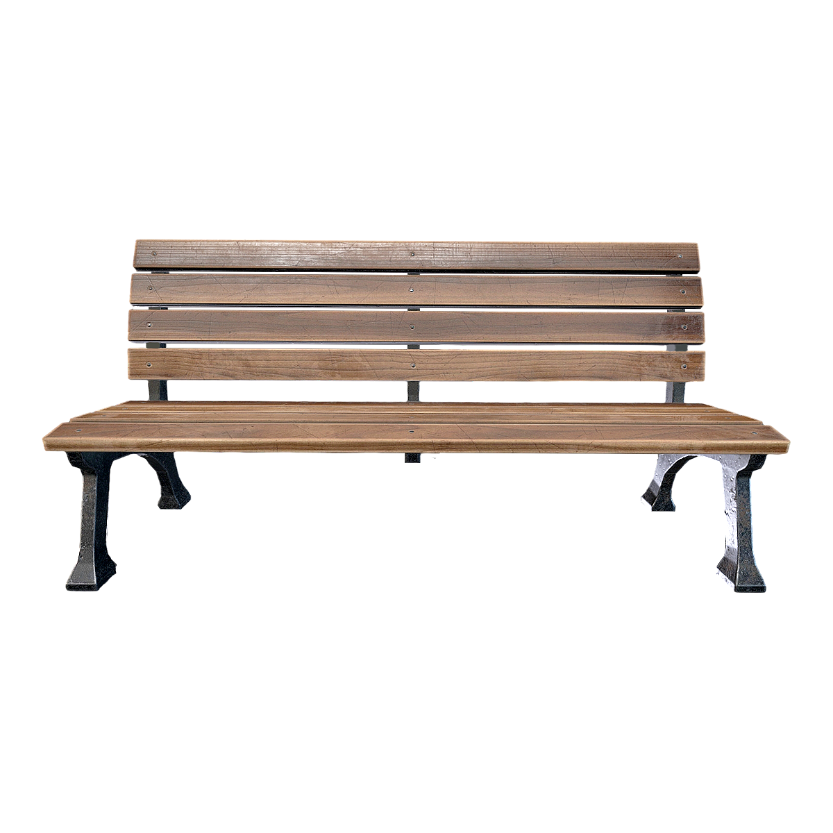 Outdoor Park Metal Brown Anticorrosive Wood Multi-person Bench