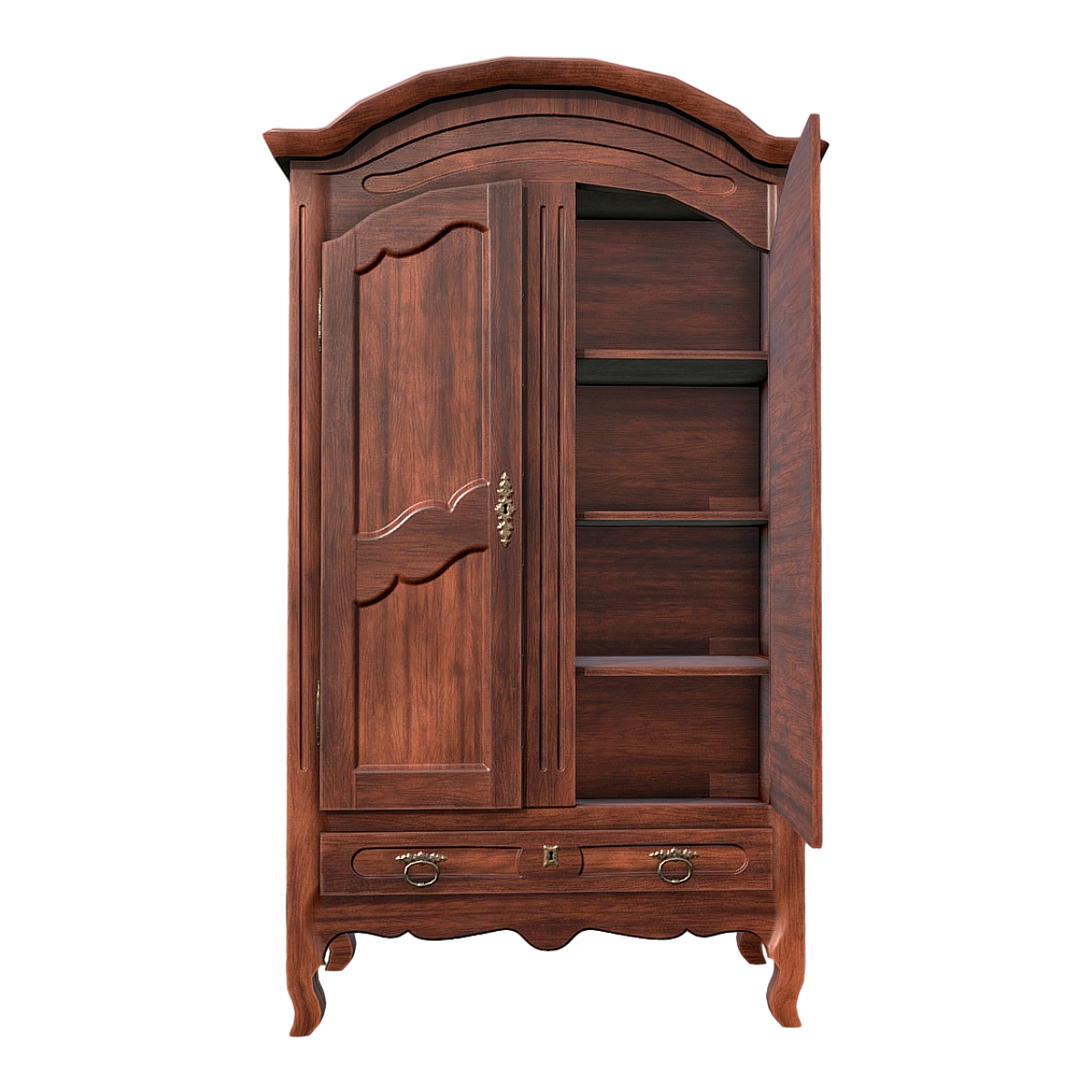 European-style Classic Black Walnut Solid Wood Dark Brown Wall-style Wardrobe Locker