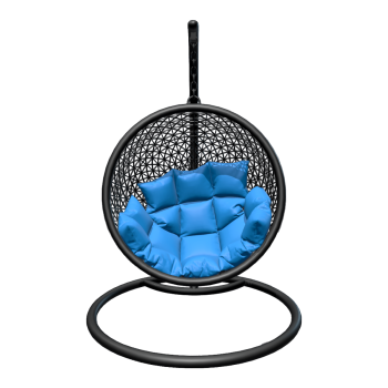 Creative Lazy Metal Semi-circular Hanging Basket Sky Blue Fabric Swing Sofa