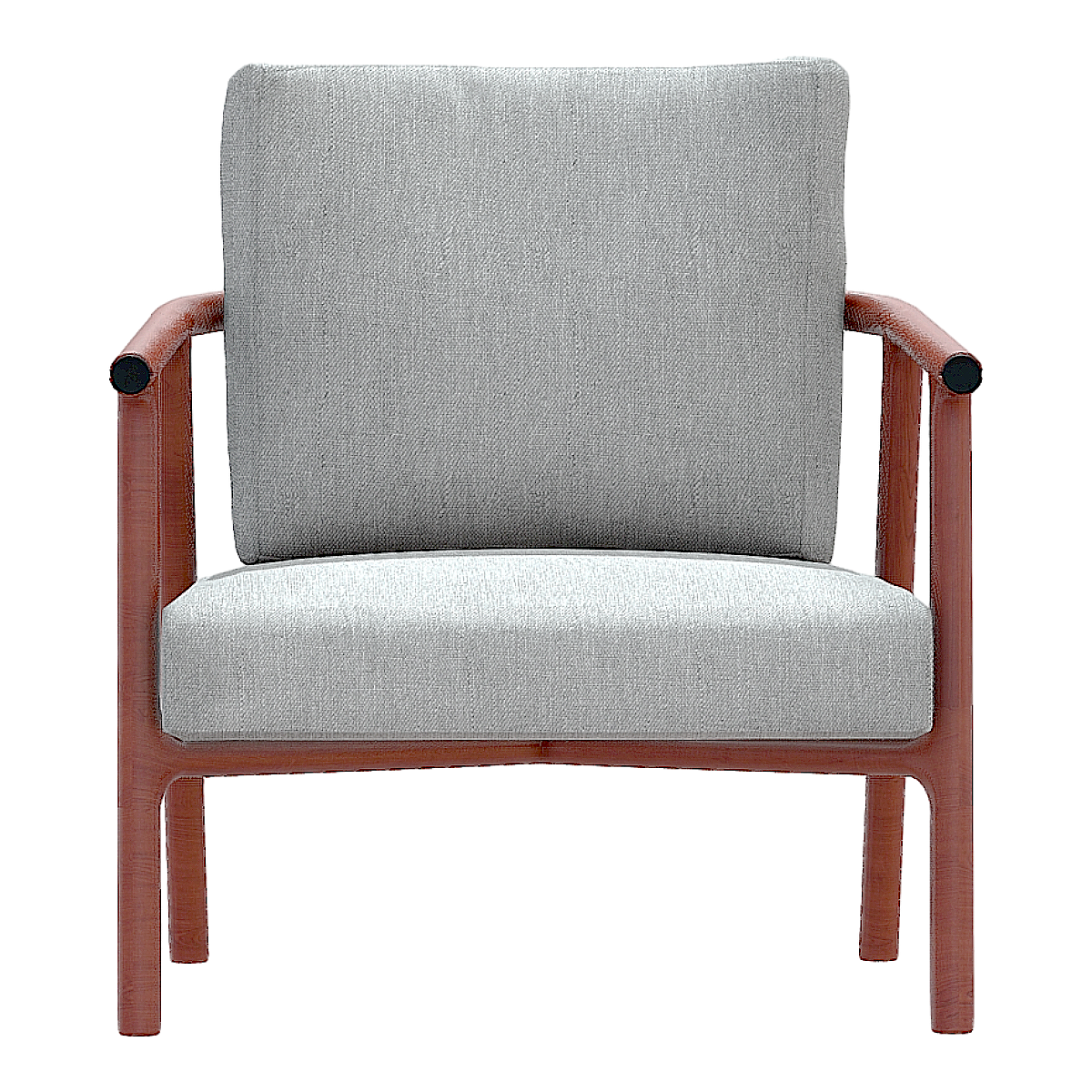 Nordic indoor red solid wood gray fabric leisure chair sofa chair